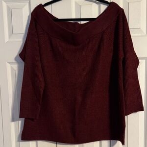 Lane Bryant Burgundy Off-Shoulder Sweater